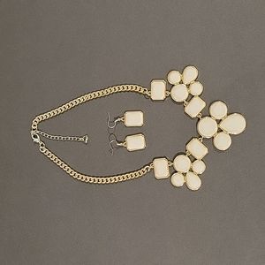 Fashion white necklace/earrings set